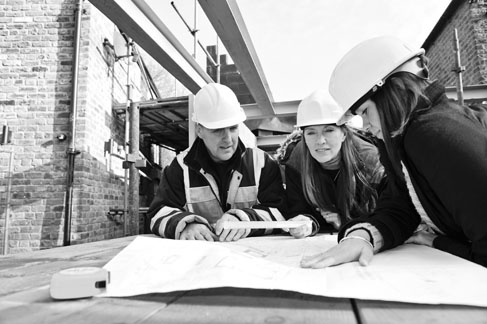 Team at the building site